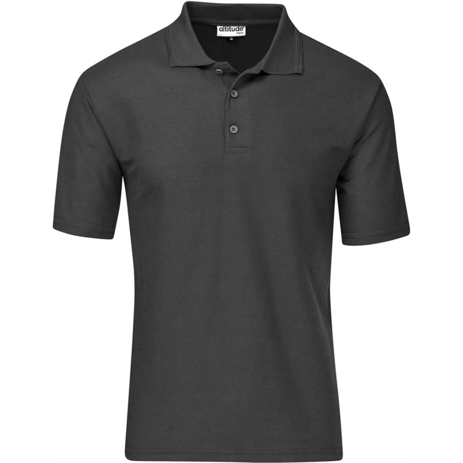 Mens Basic Pique Golf Shirt Charcoal Front